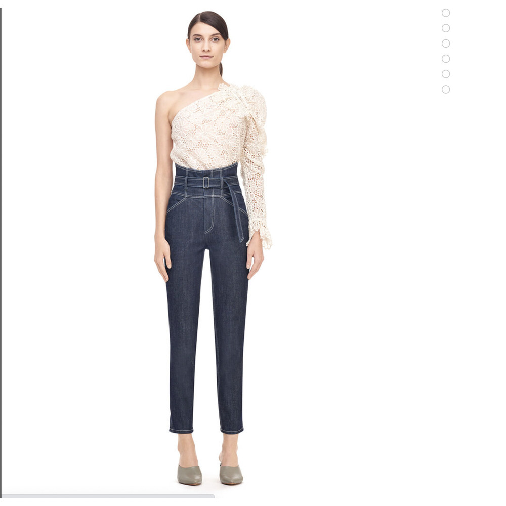 LA VIE REBECCA TAYLOR BELTED HIGH RISE JEAN sz 27